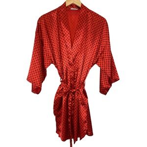 Vintage Jayre California Robe Paisley Print Kimono Style‎ Loungewear Red Medium